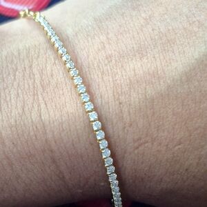 925 14k Gold Vermeil Moissanite Bazel Bracelt